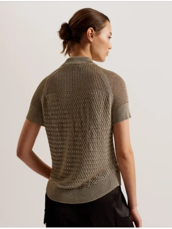 Abaly Metallic Knitted Short Sleeve Top<Ted Baker Discount