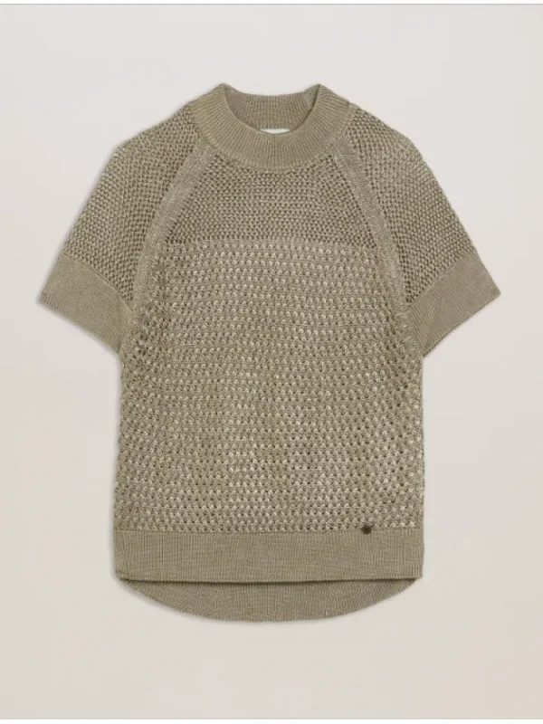 Abaly Metallic Knitted Short Sleeve Top<Ted Baker Discount