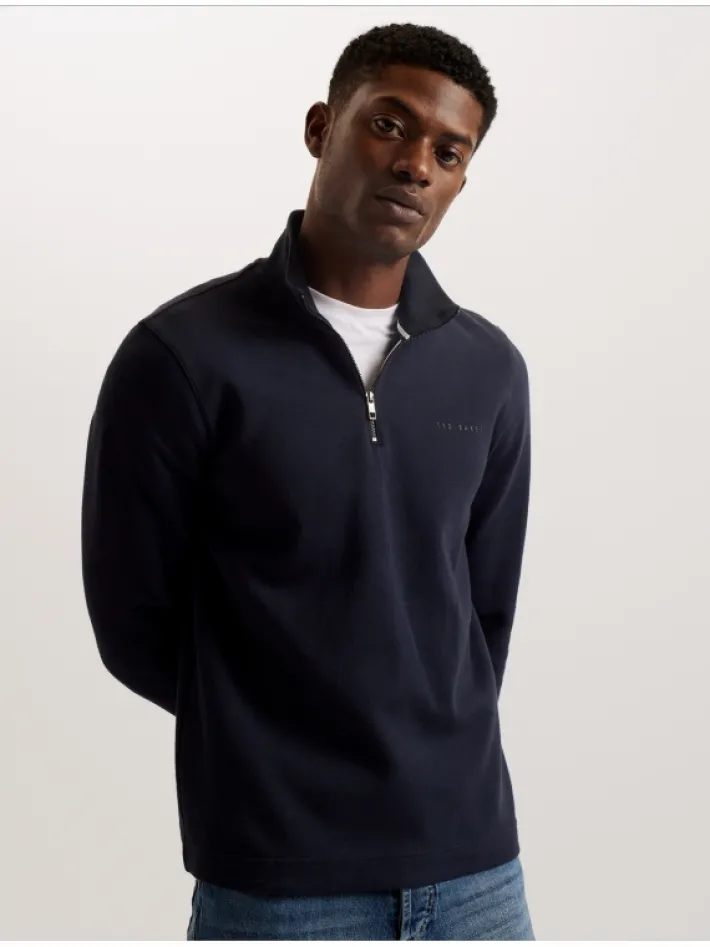 actos_branded_half_zip_co_0.webp Actos Branded Half Zip Cotton Blend Sweatshirt<Ted Baker Best Sale