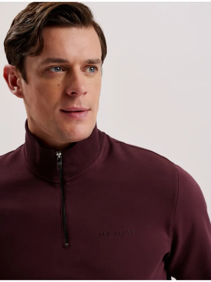 actos_branded_half_zip_co_1-1.webp Actos Branded Half Zip Cotton Blend Sweatshirt<Ted Baker Clearance