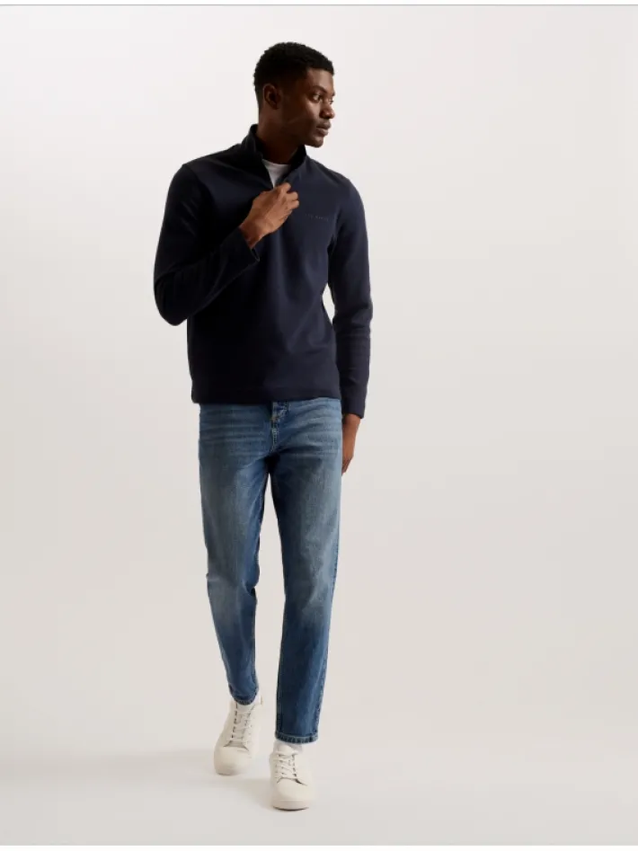 actos_branded_half_zip_co_1.webp Actos Branded Half Zip Cotton Blend Sweatshirt<Ted Baker Best Sale