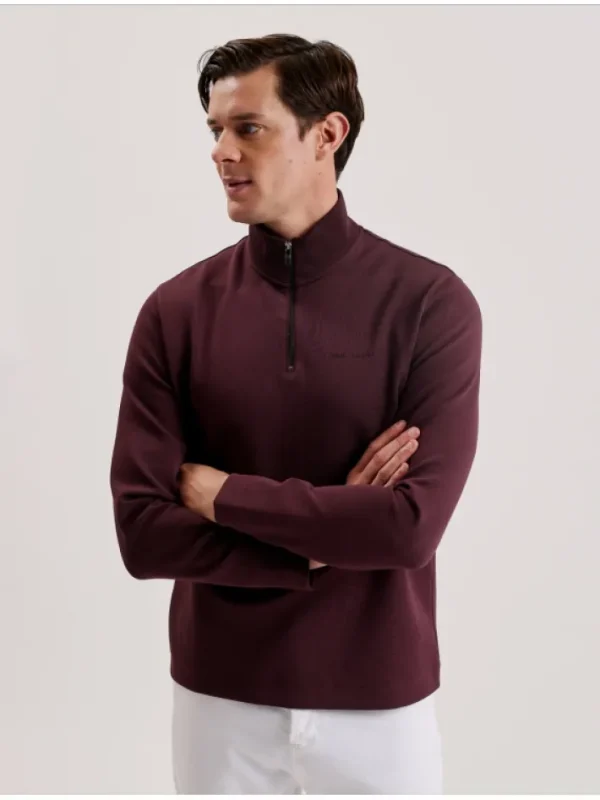 Actos Branded Half Zip Cotton Blend Sweatshirt<Ted Baker Clearance