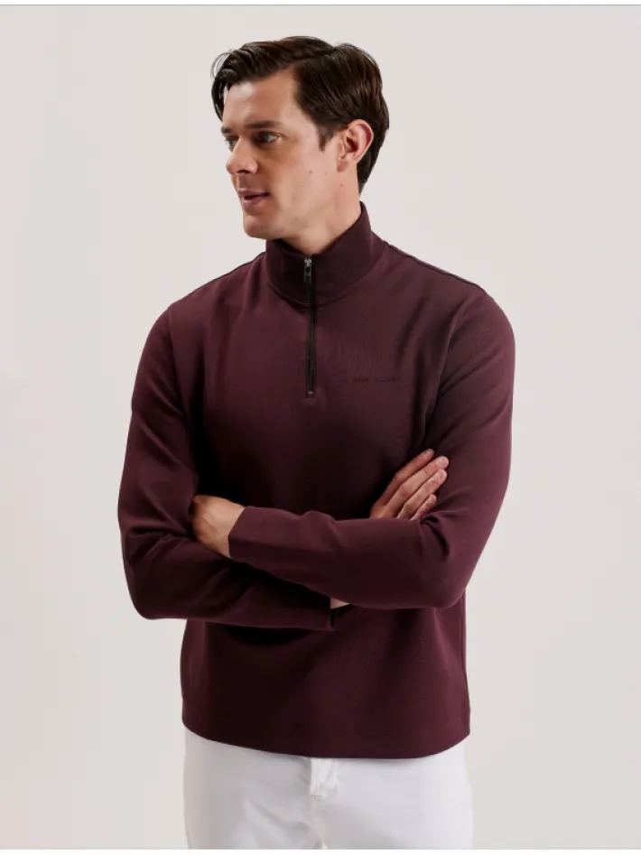 actos_branded_half_zip_co_4-1.webp Actos Branded Half Zip Cotton Blend Sweatshirt<Ted Baker Clearance
