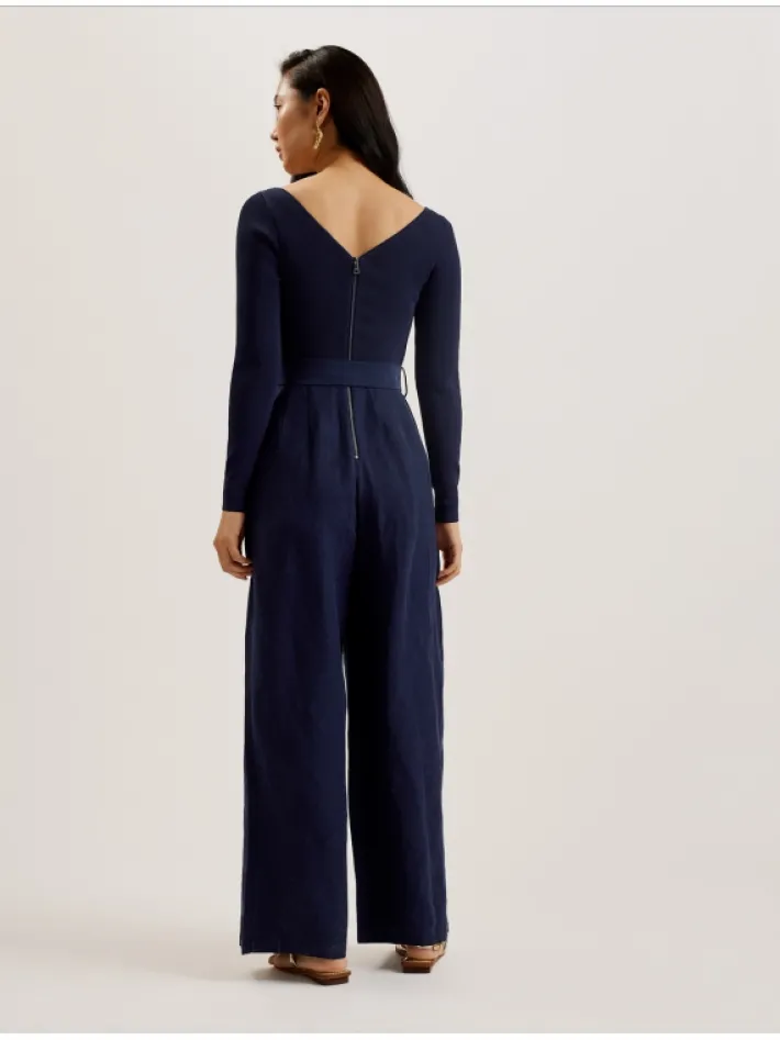 agatea_off_shoulder_belte_3.webp Agatea Off Shoulder Belted Wide Leg Jumpsuit<Ted Baker Store