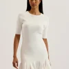 Alzann Pleated Hem Knitted Bodycon Mini Dress<Ted Baker Shop