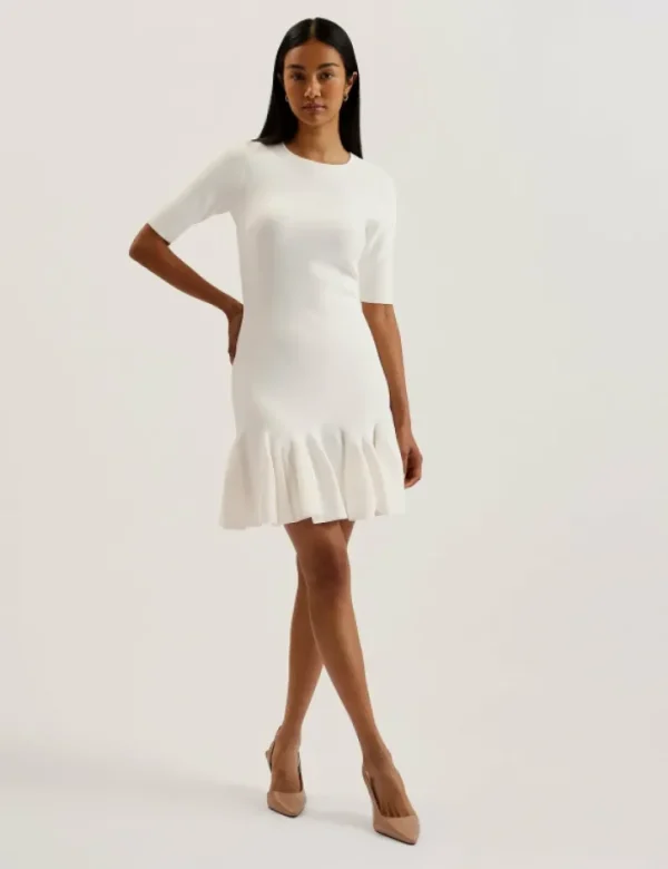 Alzann Pleated Hem Knitted Bodycon Mini Dress<Ted Baker Shop