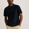 Ansom Short Sleeve Regular Textured Towelling Zip Polo<Ted Baker Sale
