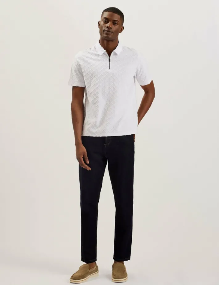 ansom_short_sleeve_regula_3-1.webp Ansom Short Sleeve Regular Textured Towelling Zip Polo<Ted Baker Clearance