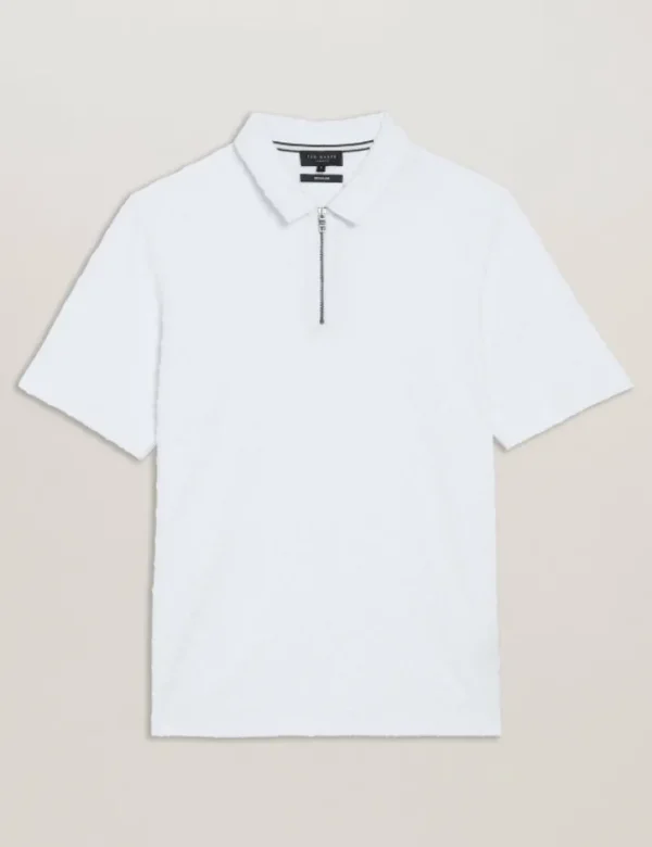 Ansom Short Sleeve Regular Textured Towelling Zip Polo<Ted Baker Clearance