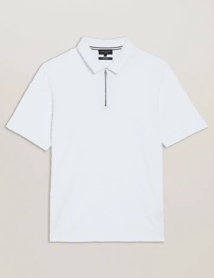 ansom_short_sleeve_regula_6-1.webp Ansom Short Sleeve Regular Textured Towelling Zip Polo<Ted Baker Clearance
