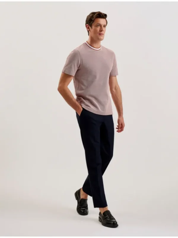 Arlon Textured Stripe Detail Cotton T-Shirt<Ted Baker Clearance