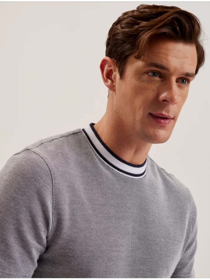 arlon_textured_stripe_det_3.webp Arlon Textured Stripe Detail Cotton T-Shirt<Ted Baker Cheap