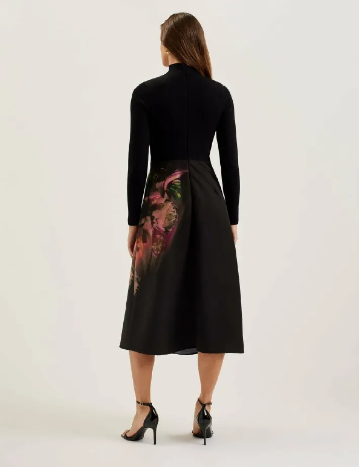asnes_knit_bodice_midi_dr_3.webp Asnes Knit Bodice Midi Dress With Printed Skirt<Ted Baker Best Sale