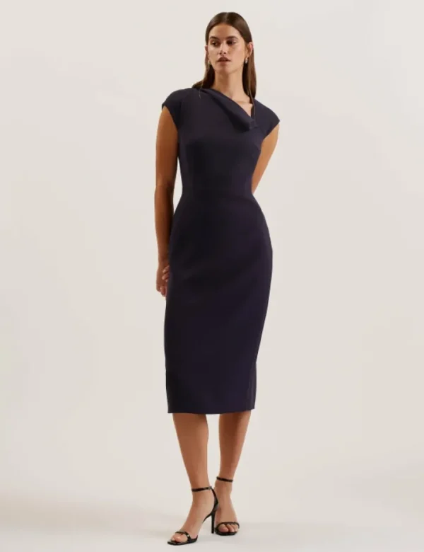 Bayree Folded Neckline Pencil Midi Dress<Ted Baker Sale