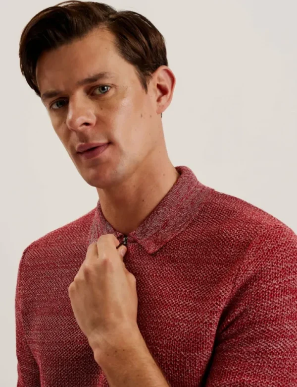 Blossam Space Dye Zip Neck Polo Shirt<Ted Baker Shop