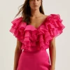 Calonda Oversized Frill Trim V-Neck Top<Ted Baker Clearance