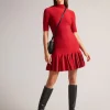 Canddy Pleated Hem Bodycon Knit Mini Dress<Ted Baker New
