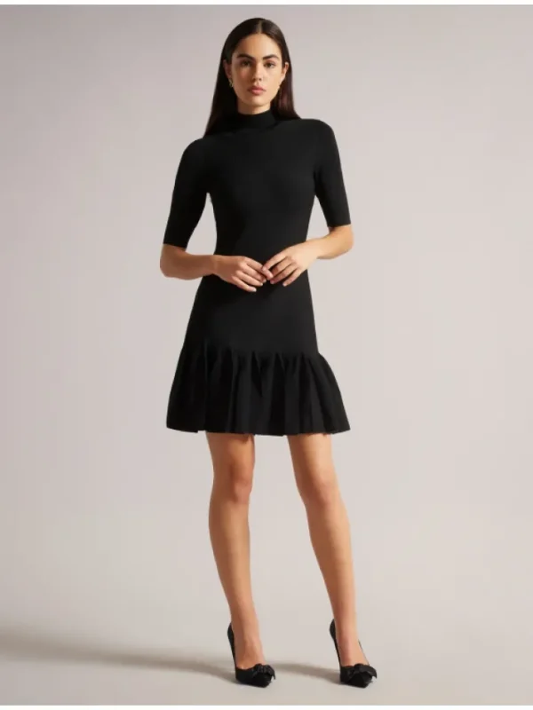 Canddy Pleated Hem Bodycon Knit Mini Dress<Ted Baker Fashion