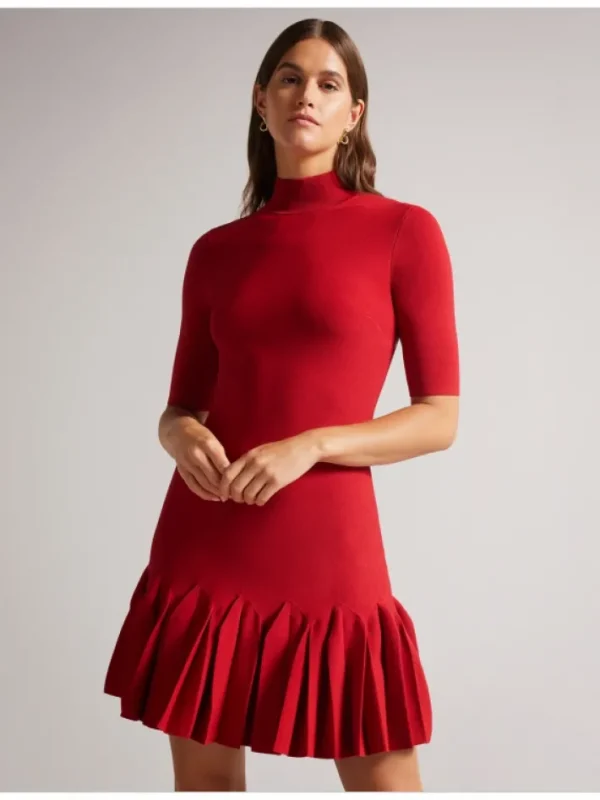 Canddy Pleated Hem Bodycon Knit Mini Dress<Ted Baker New