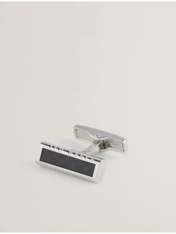 Carbie Carbon Fibre Bar Metal Cufflinks<Ted Baker Best