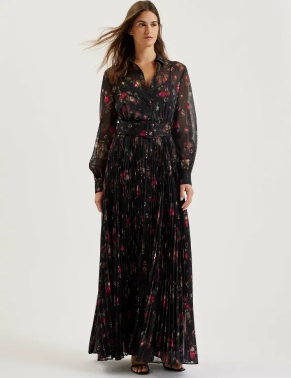 Ceiba Floral Print Pleated Maxi Shirt Dress<Ted Baker Flash Sale