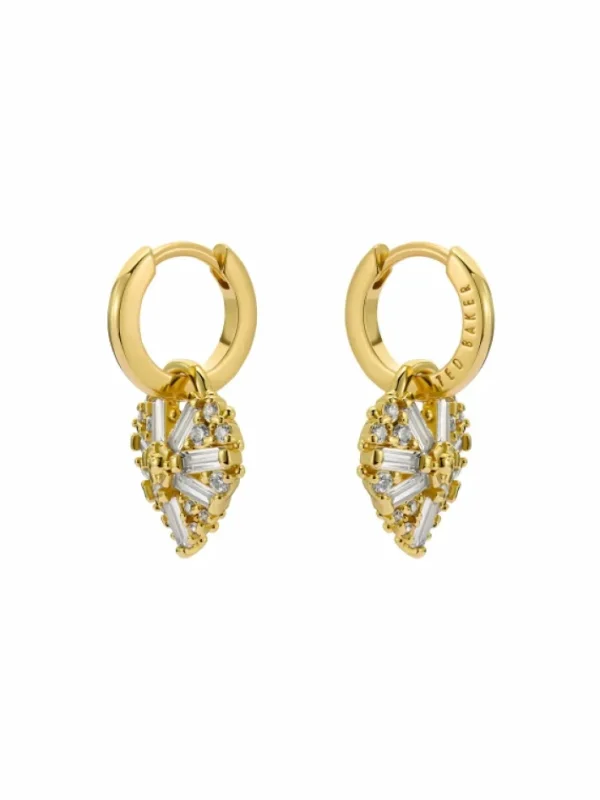 Cherise Crystal Cluster Heart Huggie Drop Earrings<Ted Baker Cheap
