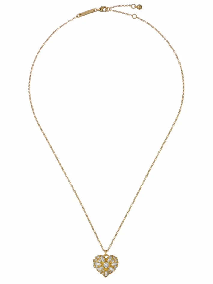 cherish_crystal_cluster_h_0.webp Cherish Crystal Cluster Heart Locket Pendant Necklace<Ted Baker Clearance