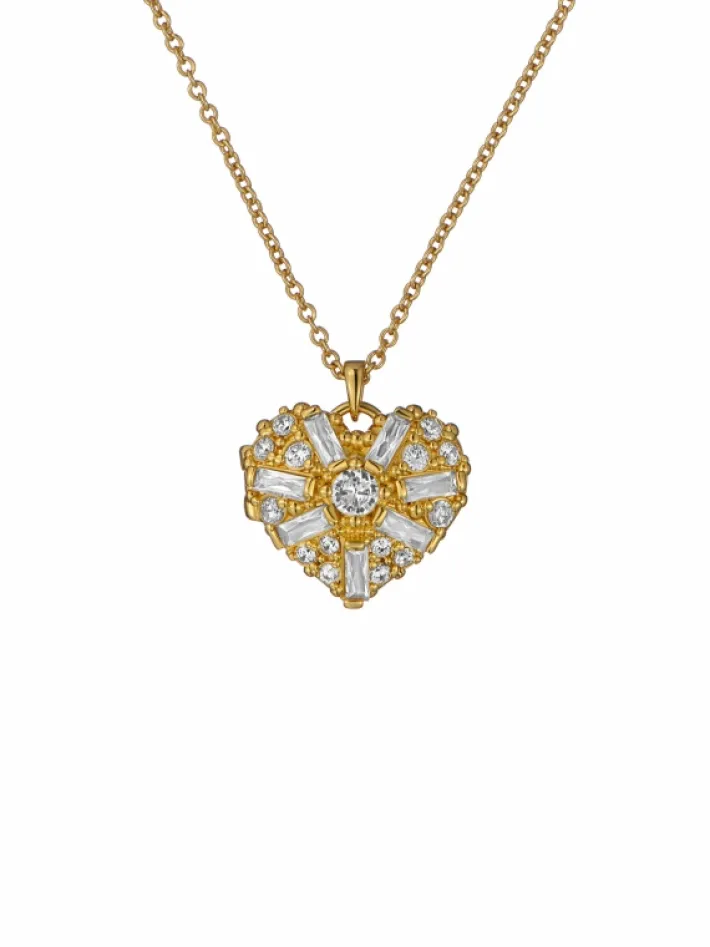 cherish_crystal_cluster_h_3.webp Cherish Crystal Cluster Heart Locket Pendant Necklace<Ted Baker Clearance