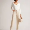 Cileste Fitted V-Neck Long Sleeve Knit Top<Ted Baker Online