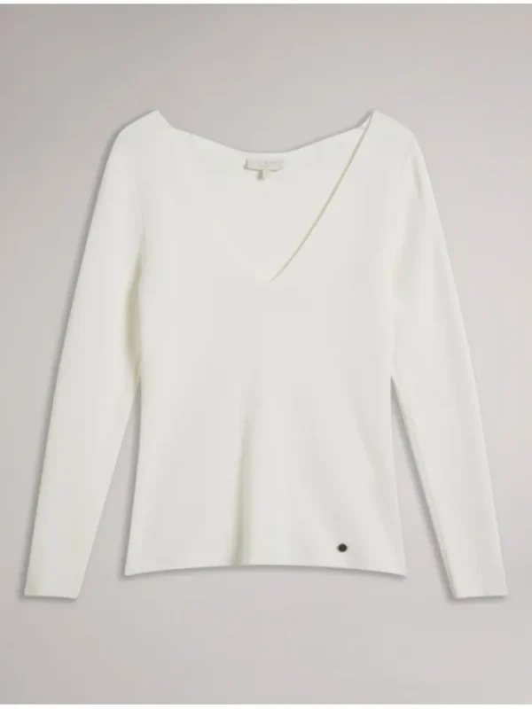 Cileste Fitted V-Neck Long Sleeve Knit Top<Ted Baker Online