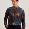 Coltons Leaf Print Long Sleeve Lyocell Shirt<Ted Baker Best Sale