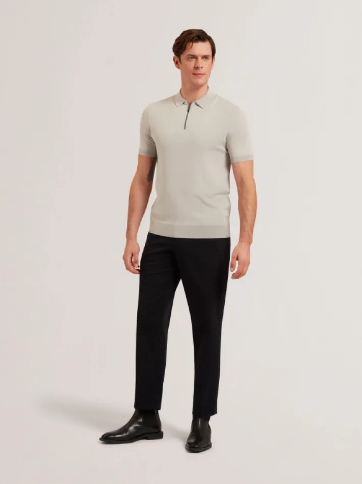 daldin_zip_collar_stretch_0.webp Daldin Zip Collar Stretch Knit Polo Shirt<Ted Baker Outlet