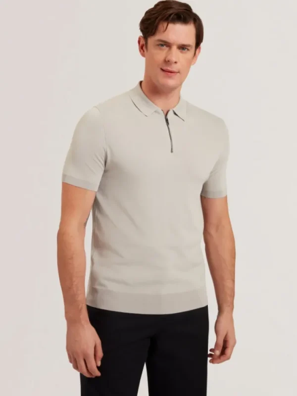 Daldin Zip Collar Stretch Knit Polo Shirt<Ted Baker Outlet