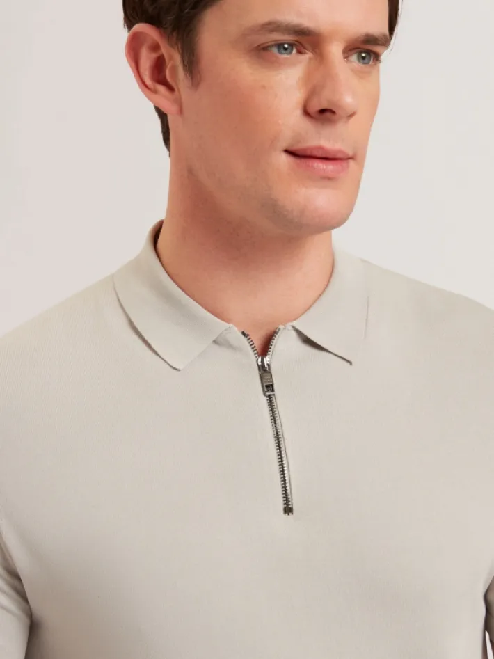 daldin_zip_collar_stretch_2.webp Daldin Zip Collar Stretch Knit Polo Shirt<Ted Baker Outlet