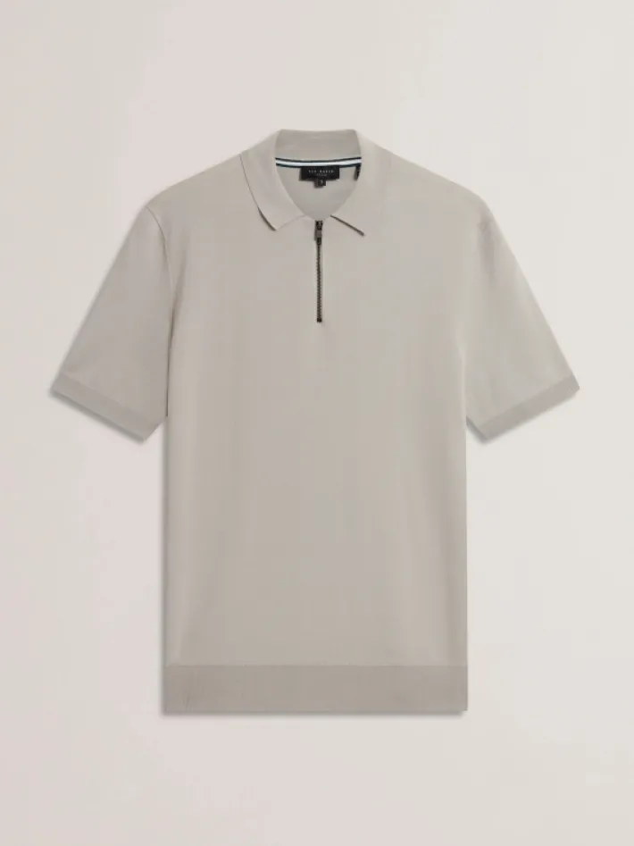 daldin_zip_collar_stretch_3.webp Daldin Zip Collar Stretch Knit Polo Shirt<Ted Baker Outlet