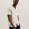 Dimitre Printed Cotton Linen Short Sleeve Shirt<Ted Baker Shop