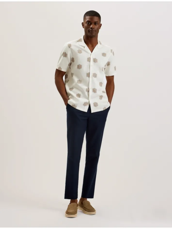 dimitre_printed_cotton_li_3.webp Dimitre Printed Cotton Linen Short Sleeve Shirt<Ted Baker Shop