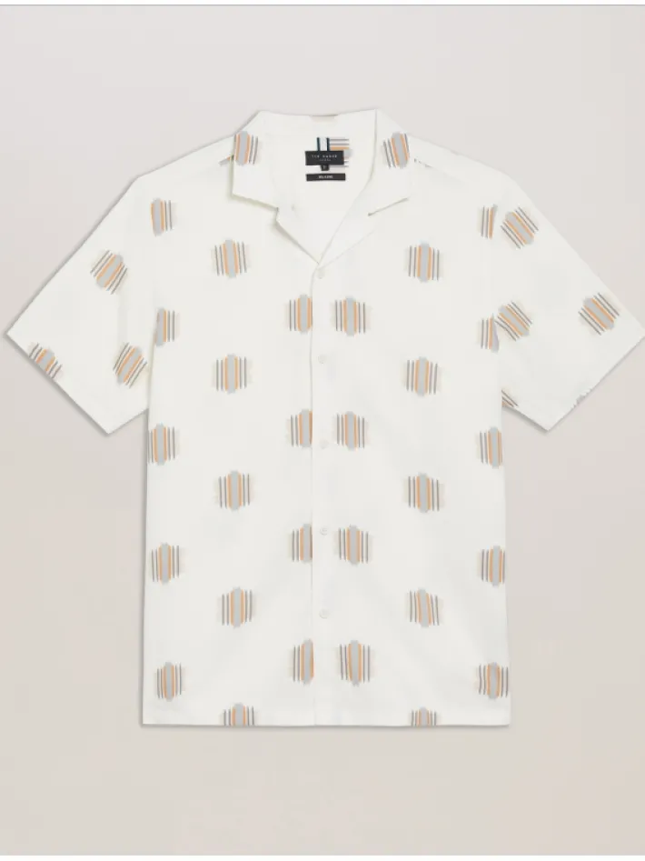 dimitre_printed_cotton_li_6.webp Dimitre Printed Cotton Linen Short Sleeve Shirt<Ted Baker Shop