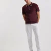 Dunow Pointelle Detail Striped Trim Polo Shirt<Ted Baker Best Sale