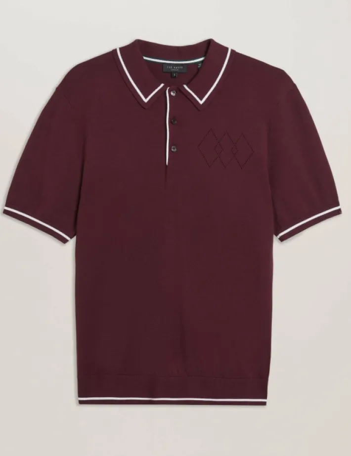 dunow_pointelle_detail_st_6.webp Dunow Pointelle Detail Striped Trim Polo Shirt<Ted Baker Best Sale