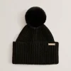 Emilyya Ribbed Knit Fluffy Bobble Hat<Ted Baker Cheap