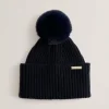 Emilyya Ribbed Knit Fluffy Bobble Hat<Ted Baker Online