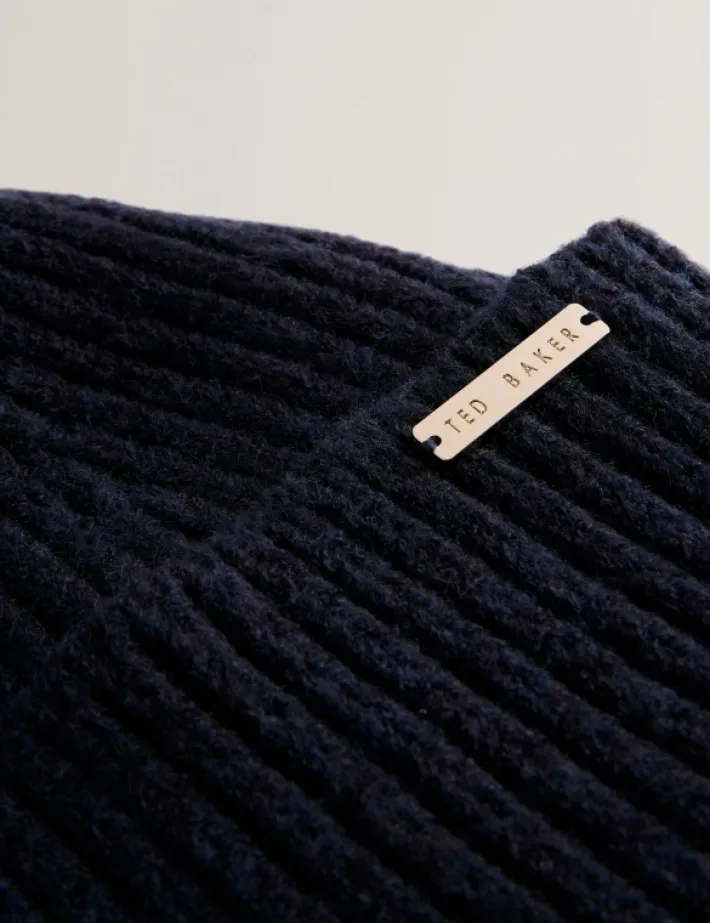 emilyya_ribbed_knit_fluff_1-2.webp Emilyya Ribbed Knit Fluffy Bobble Hat<Ted Baker Online