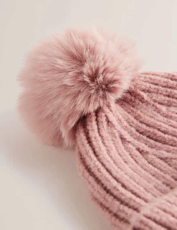 Emilyya Ribbed Knit Fluffy Bobble Hat<Ted Baker Discount