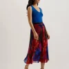 Evola Printed Pleated Midi Skirt<Ted Baker Outlet
