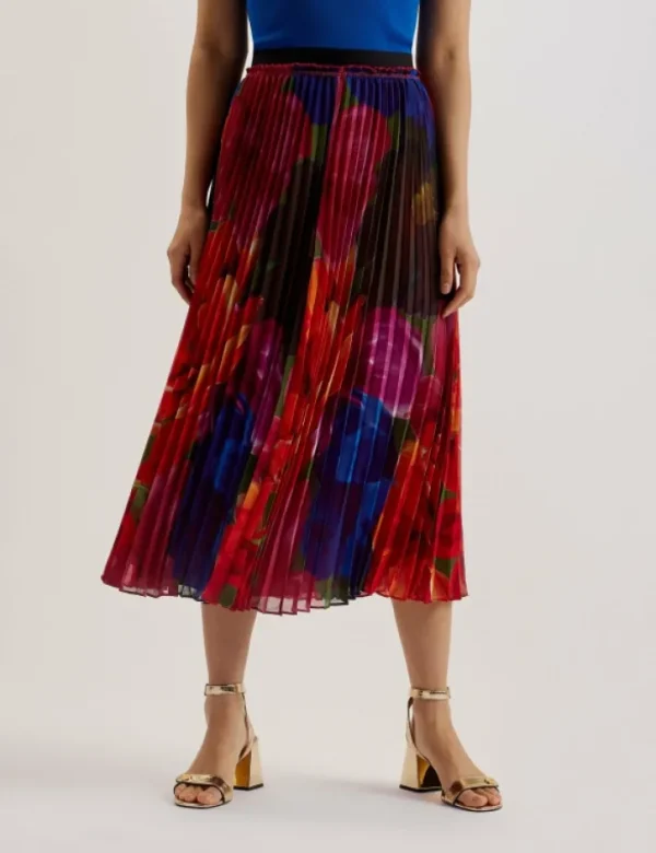 Evola Printed Pleated Midi Skirt<Ted Baker Outlet