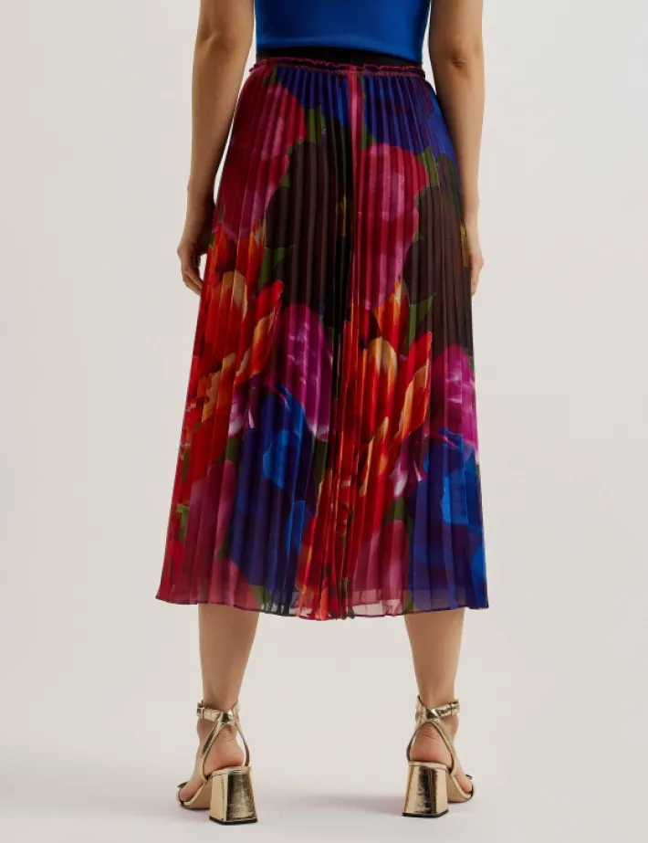 evola_printed_pleated_mid_3.webp Evola Printed Pleated Midi Skirt<Ted Baker Outlet