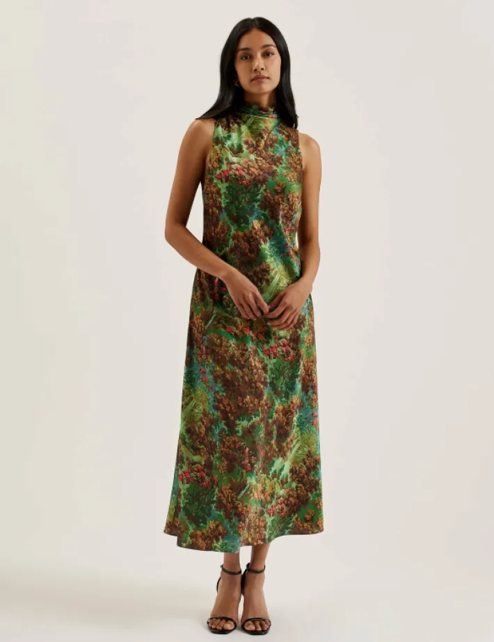 eyva_printed_high_neck_sa_0.webp Eyva Printed High Neck Satin Midi Slip Dress<Ted Baker Clearance