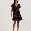 Fasnia Floral Angel Sleeve Wrap Mini Dress<Ted Baker Fashion