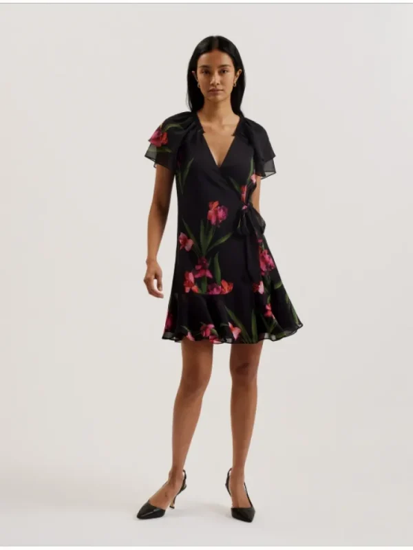 Fasnia Floral Angel Sleeve Wrap Mini Dress<Ted Baker Fashion
